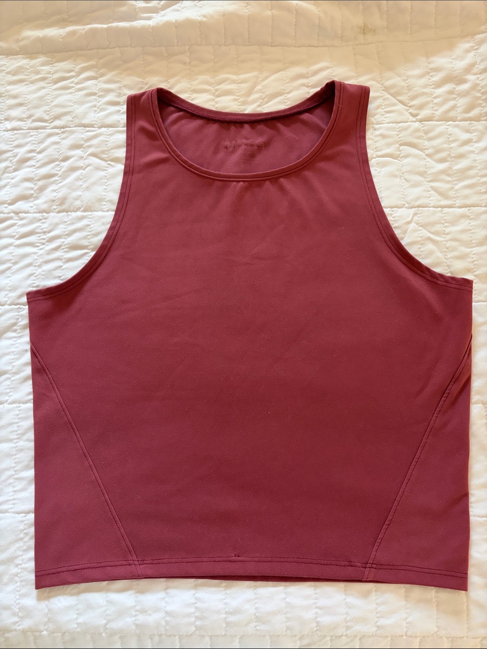 Burgundy Athletic Crop Tank Top for Women